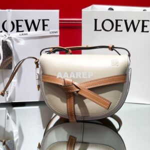 Replica Loewe Gate Small Bag 397511 Light Oat/ White 2