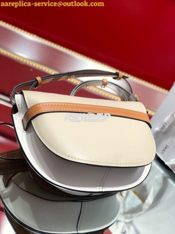 Replica Loewe Gate Small Bag 397511 Light Oat/ White 6