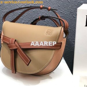 Replica Loewe Gate Small Bag 397511 Mocca/Powder 2