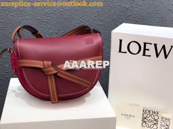 Replica Loewe Gate Small Bag 397511 Oxblood/ Wine 3