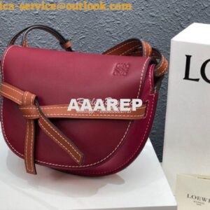 Replica Loewe Gate Small Bag 397511 Oxblood/ Wine 2