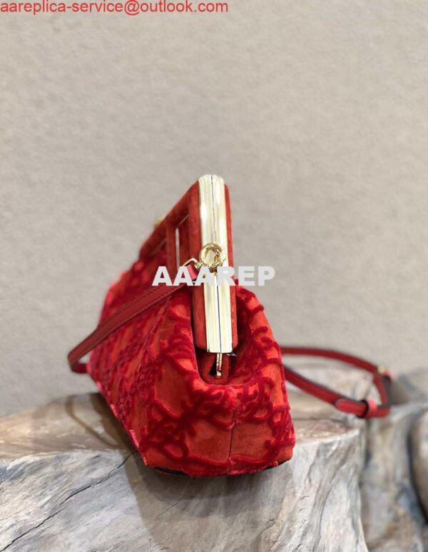 Replica Fendi 8BP129 Fendi First Small Red suede bag 5