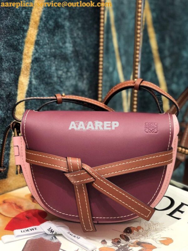 Replica Loewe Gate Small Bag 397511 Oxblood/Pink 3