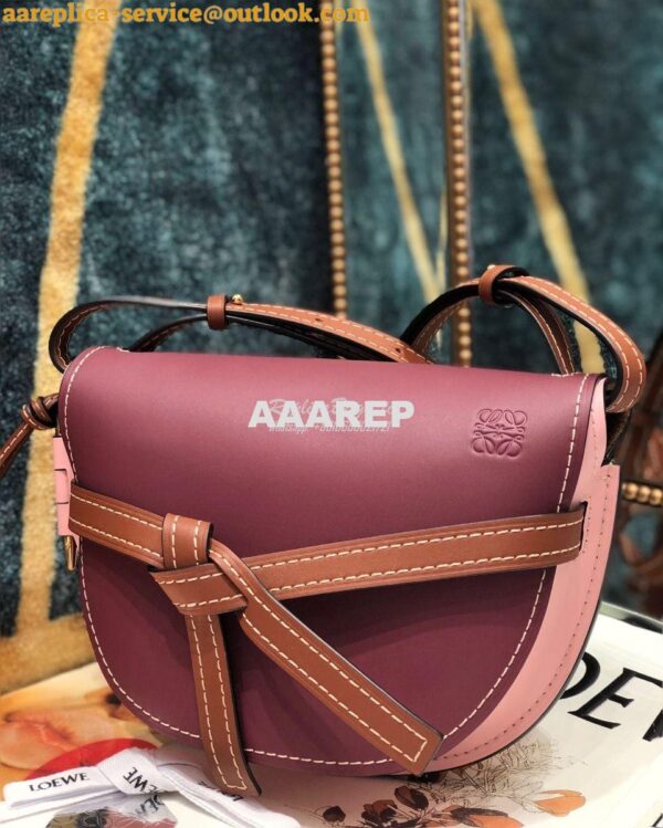 Replica Loewe Gate Small Bag 397511 Oxblood/Pink 4