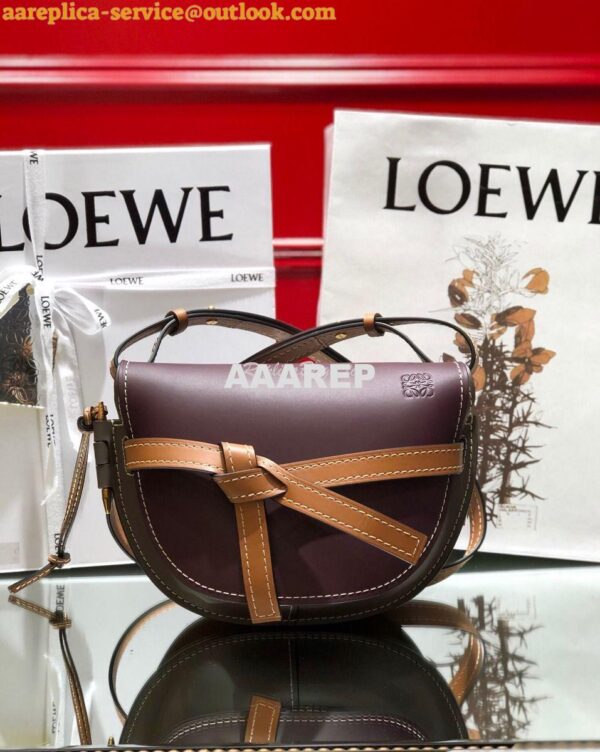 Replica Loewe Gate Small Bag 397511 Oxblood/Taupe 3