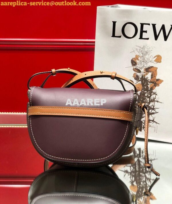 Replica Loewe Gate Small Bag 397511 Oxblood/Taupe 6