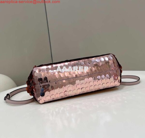 Replica Fendi 8BP129 Fendi First Small Rose Red Gold-colored leather and sequinned bag 80066 5