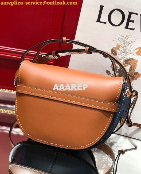 Replica Loewe Gate Small Bag 397511 Tan/ Blue 6