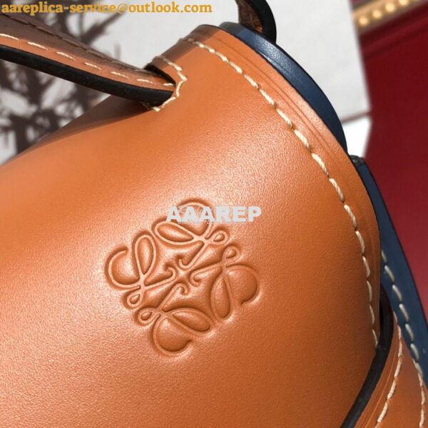 Replica Loewe Gate Small Bag 397511 Tan/ Blue 7