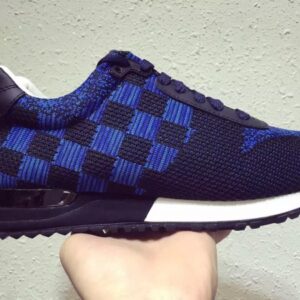 Replica Louis Vuitton Men Blue Run Away Sneaker Damier 2