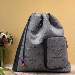 Replica Louis Vuitton Drawstring Backpack Monogram Gray-black M44940 BLV885 2