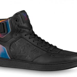 Replica Louis Vuitton Rivoli Sneaker Boots In Black Monogram Leather