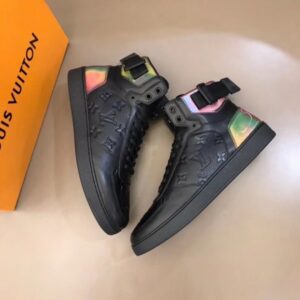 Replica Louis Vuitton Rivoli Sneaker Boots In Black Monogram Leather 2