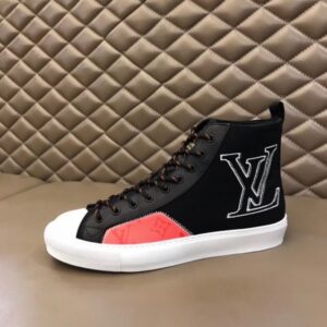 Replica Louis Vuitton Tattoo Sneaker Boots In Black Textile 2