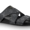 Replica Louis Vuitton Mirabeau Thong In Black Leather 2