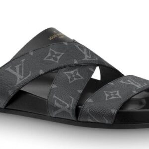 Replica Louis Vuitton Mirabeau Mules In Monogram Eclipse Canvas