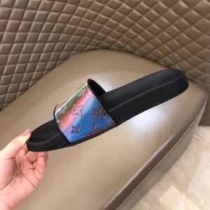 Replica Louis Vuitton Waterfront Mules In Black Iridescent Monogram 2