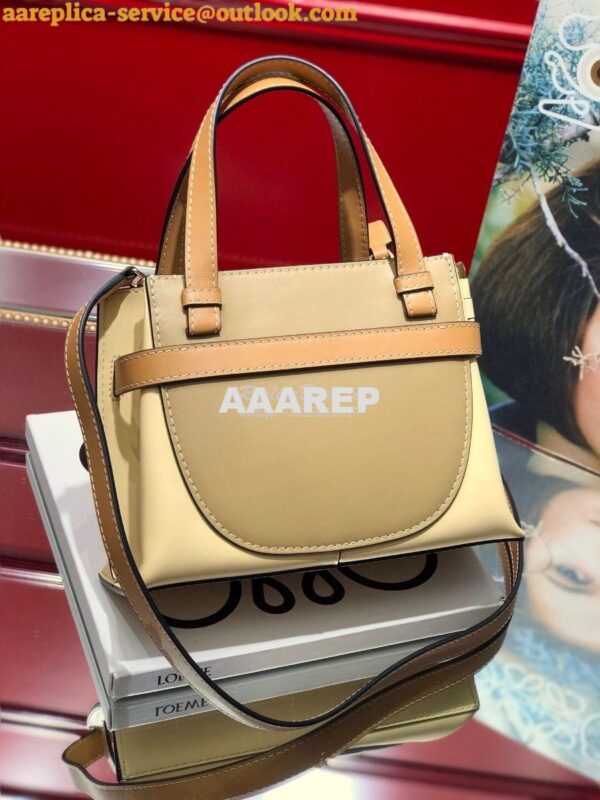 Replica Loewe Gate Top Handle Mini Bag 66042 in Natural Calfskin Dune/ 6