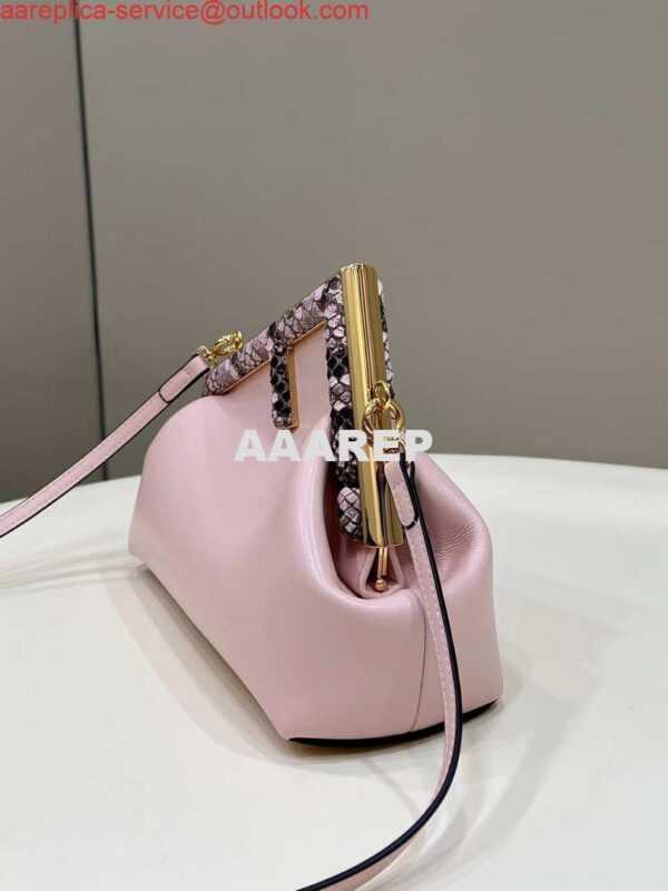 Replica Fendi 8BP129 First Small Fuchsia leather and python leather bag 80043M Pink 4