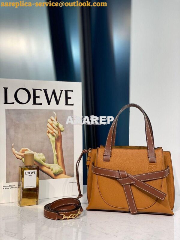 Replica Loewe Gate Top Handle Mini Bag 66042 Light Caramel 3