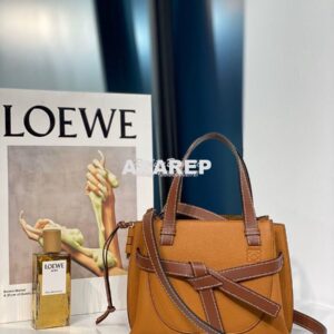 Replica Loewe Gate Top Handle Mini Bag 66042 Light Caramel 2