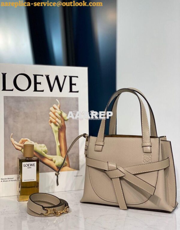 Replica Loewe Gate Top Handle Mini Bag 66042 Light Oat 5