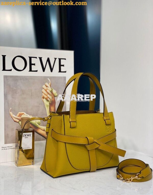 Replica Loewe Gate Top Handle Mini Bag 66042 Ochre 5