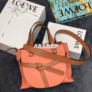 Replica Loewe Gate Top Handle Small Bag 66053 Orange/Pecan 2