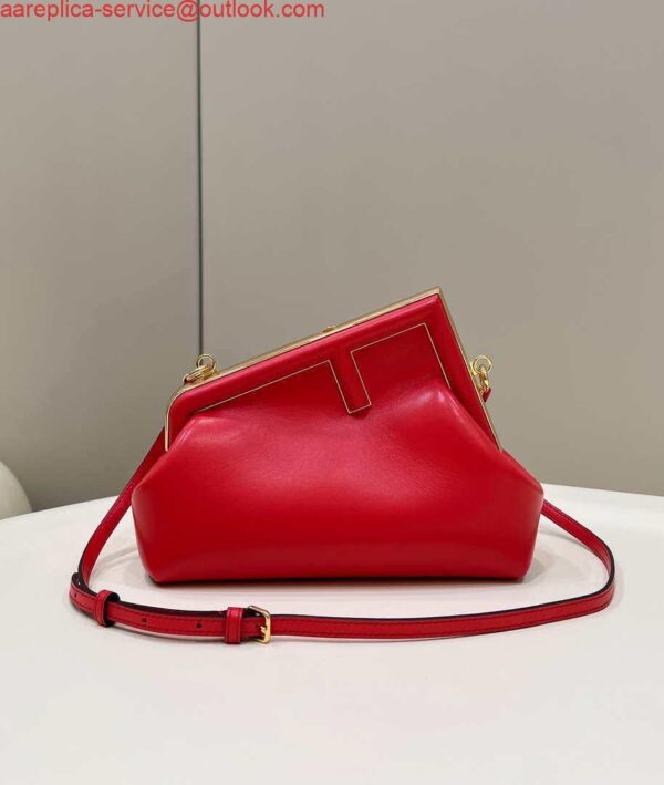 Replica Fendi 8BP129 First Small Fuchsia leather bag 80018M Red 3