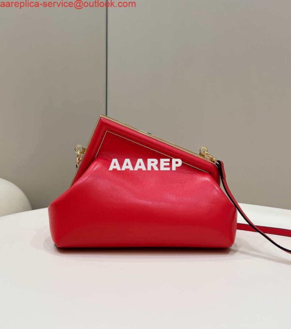 Replica Fendi 8BP129 First Small Fuchsia leather bag 80018M Red 4