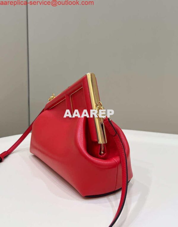 Replica Fendi 8BP129 First Small Fuchsia leather bag 80018M Red 5