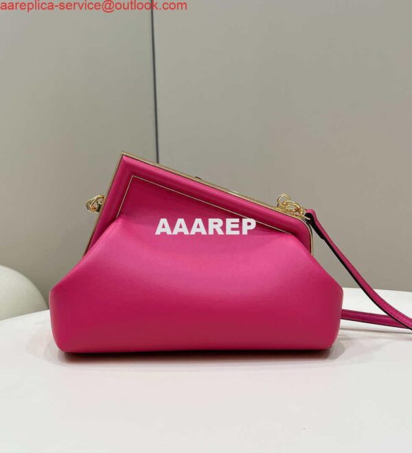 Replica Fendi 8BP129 First Small Fuchsia leather bag 80018M Rose Red 3