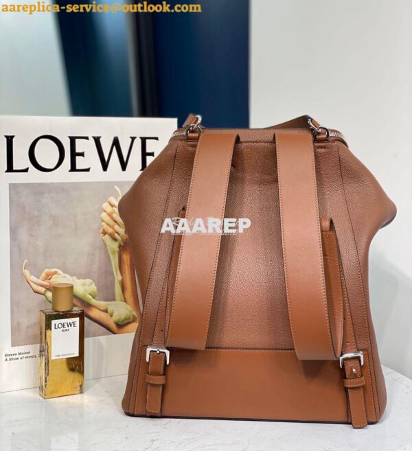 Replica Loewe Goya Backpack in Grained Calfskin 66009 Cognac 8