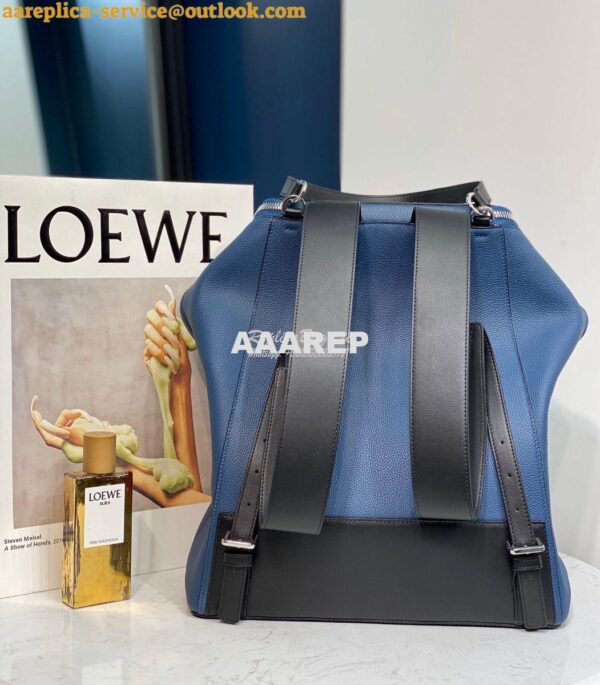 Replica Loewe Goya Backpack in Grained Calfskin 66009 Indigo 7