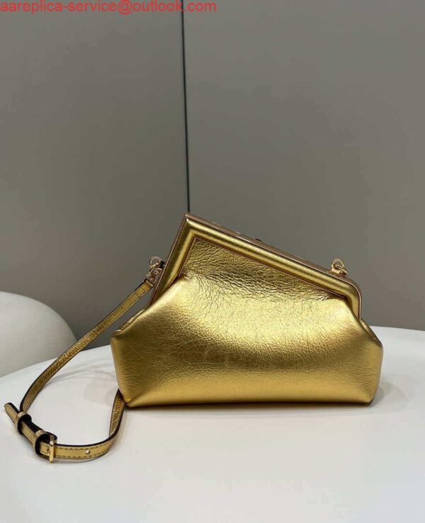 Replica Fendi 8BP129 First Small Gold laminated leather bag 80018M 3