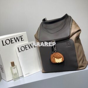 Replica Loewe Goya Backpack in Soft Natural Calfskin 66009 Dark Brown/ 2