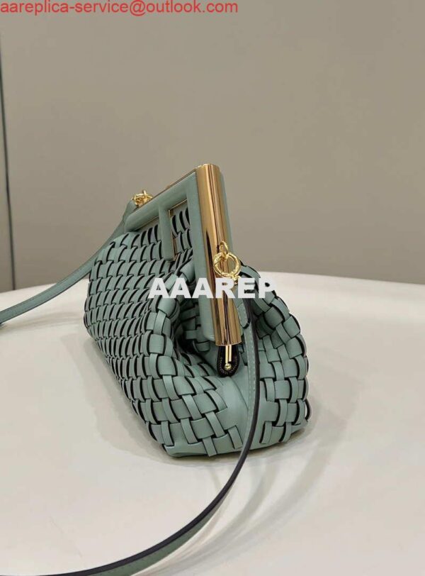 Replica Fendi 8BP129 First Small Green braided leather bag 80103 4