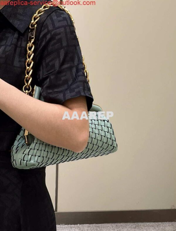 Replica Fendi 8BP129 First Small Green braided leather bag 80103 11