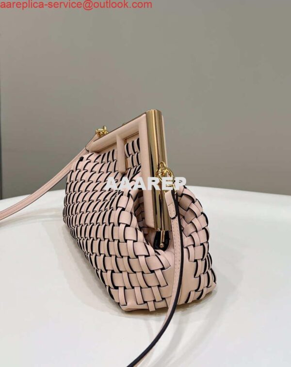 Replica Fendi 8BP129 First Small Pink braided leather bag 80103 3