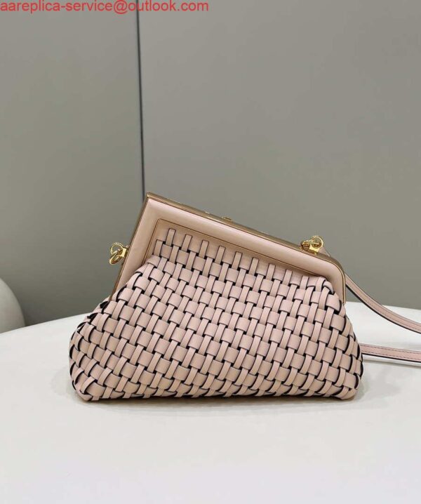 Replica Fendi 8BP129 First Small Pink braided leather bag 80103 4