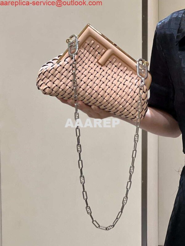 Replica Fendi 8BP129 First Small Pink braided leather bag 80103 12