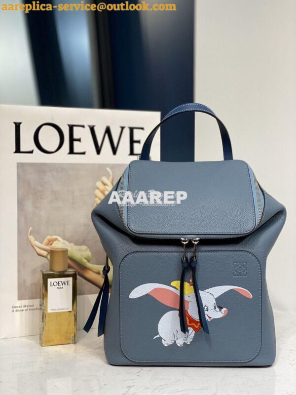 Replica Loewe Goya Dumbo Small Backpack 66019 Stone Blue 3