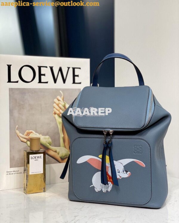 Replica Loewe Goya Dumbo Small Backpack 66019 Stone Blue 4