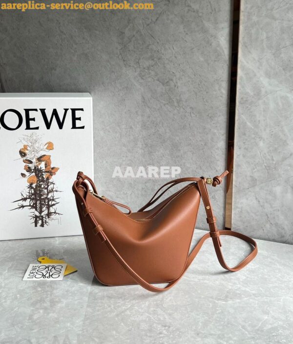 Replica Loewe Mini Hammock Hobo bag in classic calfskin A538G13 Tan 3