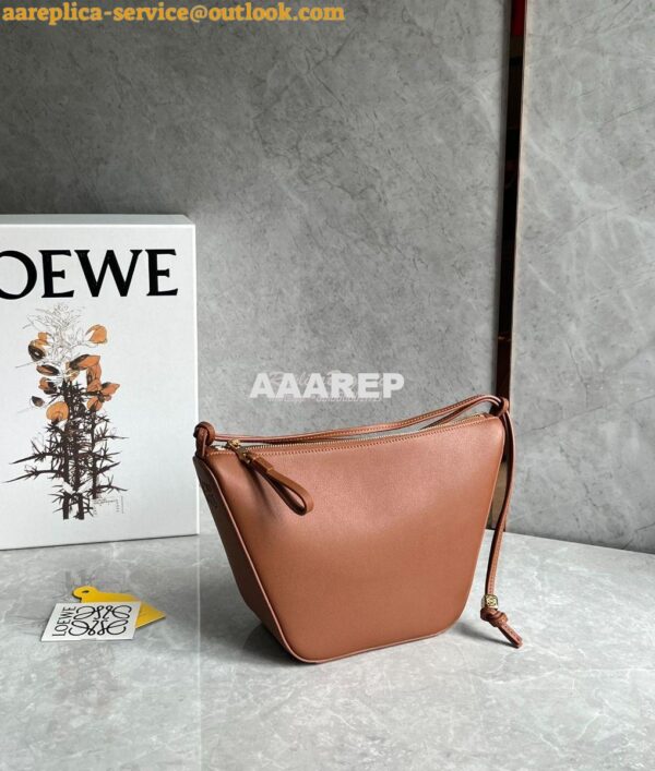 Replica Loewe Mini Hammock Hobo bag in classic calfskin A538G13 Tan 10