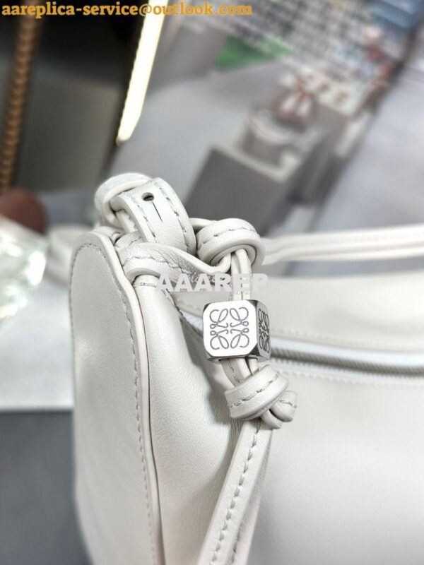 Replica Loewe Mini Hammock Hobo bag in classic calfskin A538G13 White 6