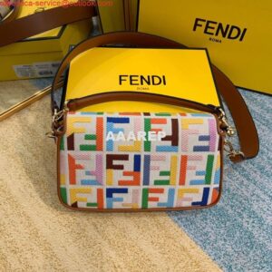 Replica Fendi 8BR600 Baguette Embroidered Canvas Bag Multicolour 2