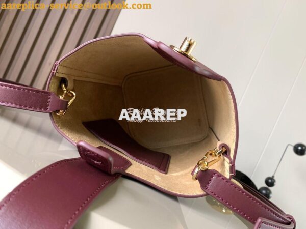 Replica Loewe Mini Pebble Bucket Bag In Mellow Calfskin 973618 Burgund 10