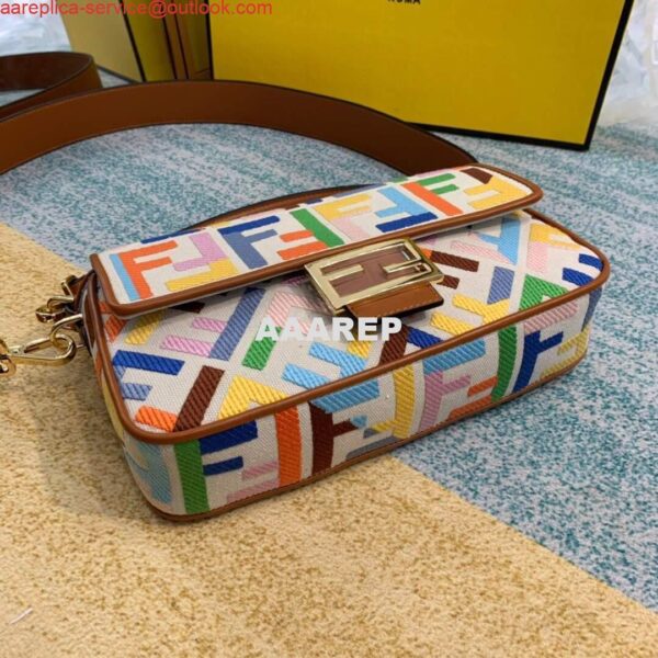 Replica Fendi 8BR600 Baguette Embroidered Canvas Bag Multicolour 11