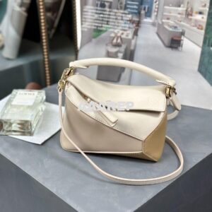 Replica Loewe Mini Puzzle bag in classic calfskin A510P88 Angora/Dusty